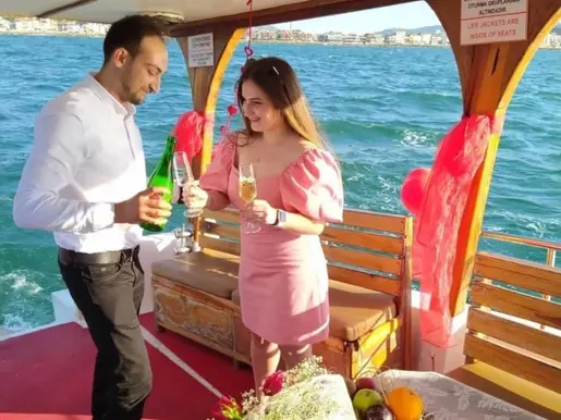 Evlilik teklifi gün batımı Ege